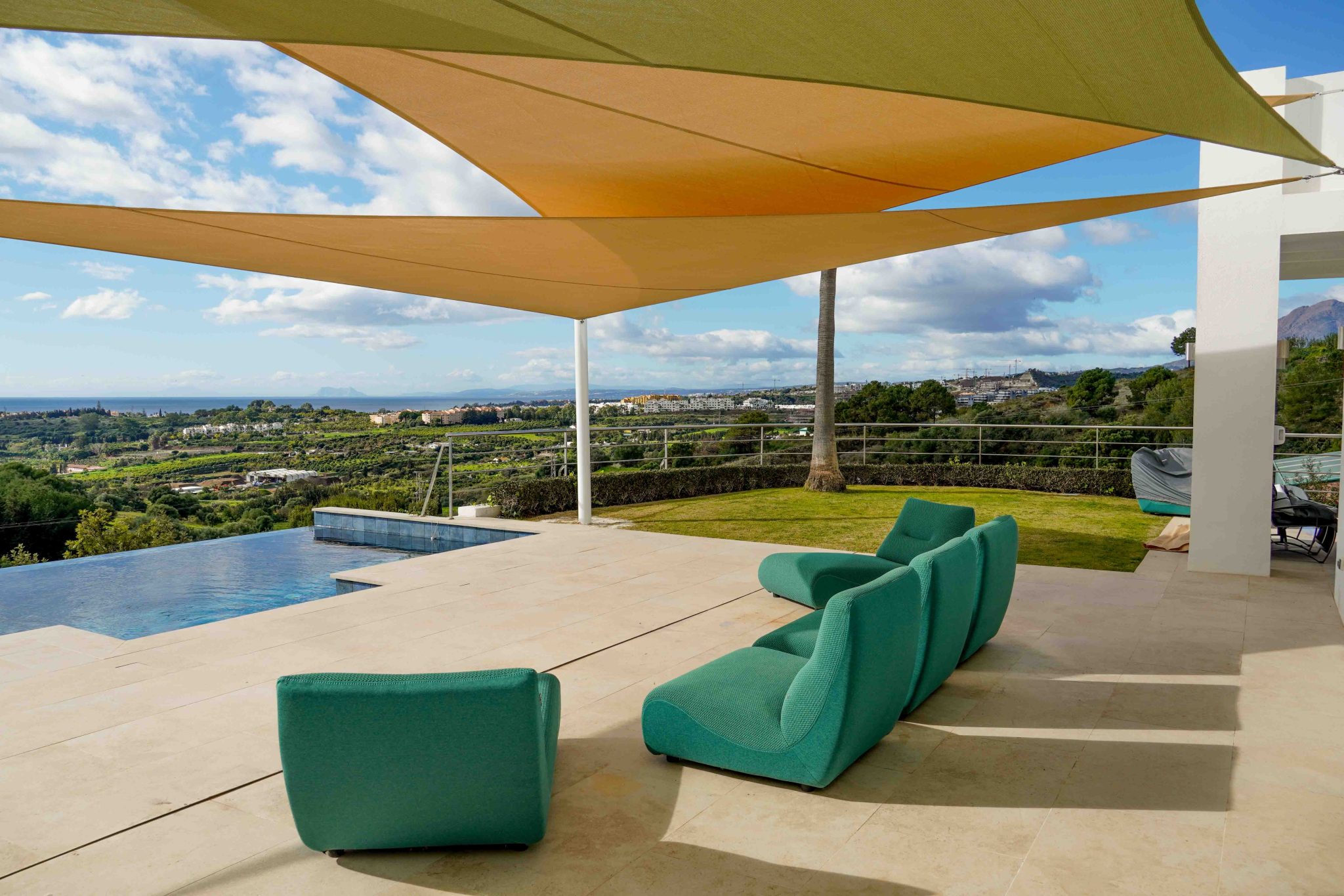 sun sails in villa at cancelada 4